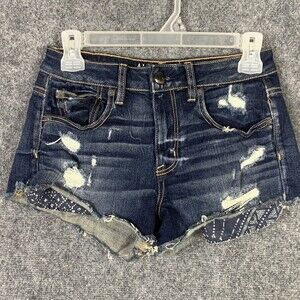 American Eagle Outfitters Bootie Shorts Hi Rise Festival Women 2 Destroyed